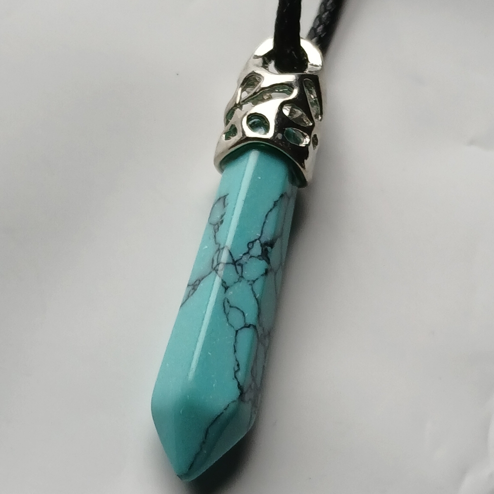Turquoise Pendant Necklace with Silver Accents